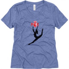 Ladies Relaxed Fit Super Soft Triblend V-Neck Tee