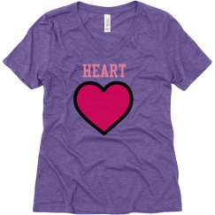 heart girl vneck shirt