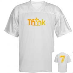 Think Positive Football Jersey Gold Glitter Logo