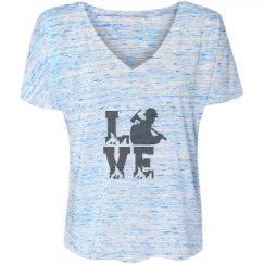 Ladies Flowy Slouchy V-Neck Tee