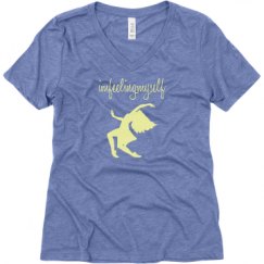 Ladies Relaxed Fit Super Soft Triblend V-Neck Tee