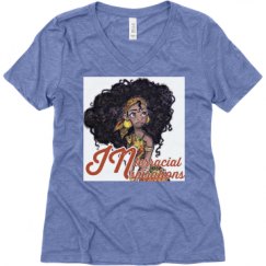 Ladies Relaxed Fit Super Soft Triblend V-Neck Tee