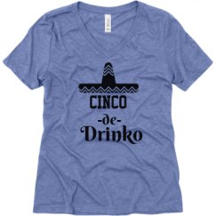 Ladies Relaxed Fit Super Soft Triblend V-Neck Tee