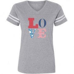 Ladies Relaxed Fit Vintage Sports Tee