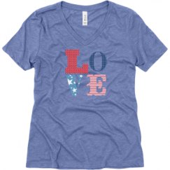 Ladies Relaxed Fit Super Soft Triblend V-Neck Tee