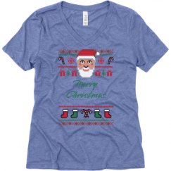 Ladies Relaxed Fit Super Soft Triblend V-Neck Tee