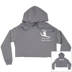 ECDF Grey Ladies Relaxed Fit Cropped Fleece Hoodie