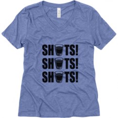 Ladies Relaxed Fit Super Soft Triblend V-Neck Tee