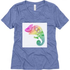 Ladies Relaxed Fit Super Soft Triblend V-Neck Tee