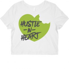Hustle & Heart Crop-Lime
