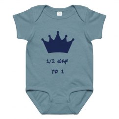 Boys half way to 1 onsie