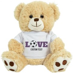 Soccer Love Custom Text Teddy Bear