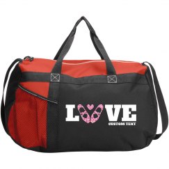 Custom Text Ballet Love Sport Duffel Bag