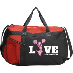 Custom Text Live Love Cheer Sport Duffel Bag