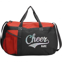Custom Name Glitter Cheer Sport Duffel Bag