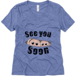 Ladies Relaxed Fit Super Soft Triblend V-Neck Tee