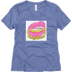 Ladies Relaxed Fit Super Soft Triblend V-Neck Tee
