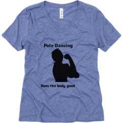Ladies Relaxed Fit Super Soft Triblend V-Neck Tee