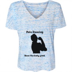 Ladies Flowy Slouchy V-Neck Tee