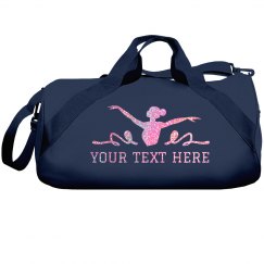 Custom Text Glitter Dance Duffel Bag