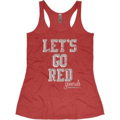 Let's Go Red Tank - distressed