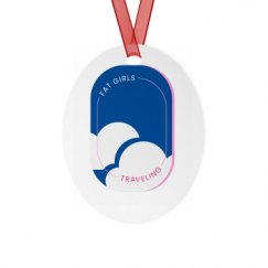 Metal Oval Christmas Ornament