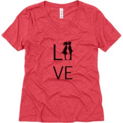 Ladies Relaxed Fit Super Soft Triblend V-Neck Tee