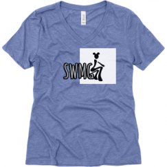 Ladies Relaxed Fit Super Soft Triblend V-Neck Tee