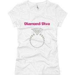 Diamond diva ladies tshirt