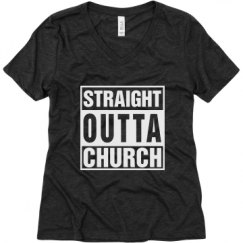 Ladies Relaxed Fit Super Soft Triblend V-Neck Tee