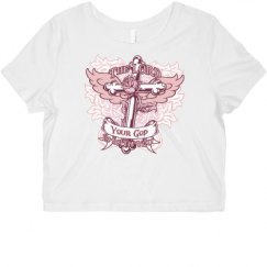 Ladies Slim Fit Crop Top Tee