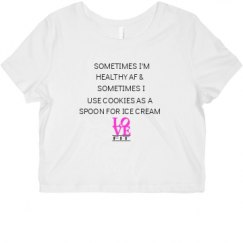 Ladies Slim Fit Crop Top Tee