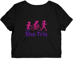 Ladies Slim Fit Crop Top Tee