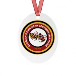 Metal Oval Christmas Ornament