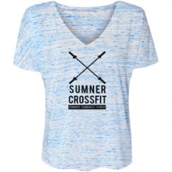 Ladies Flowy Slouchy V-Neck Tee