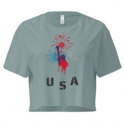 Ladies Festival Cali Crop Top Tee