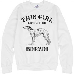 Girl loves her Borzoi