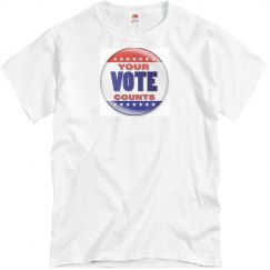 White tee w/voting graphic 