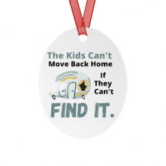 Metal Oval Christmas Ornament