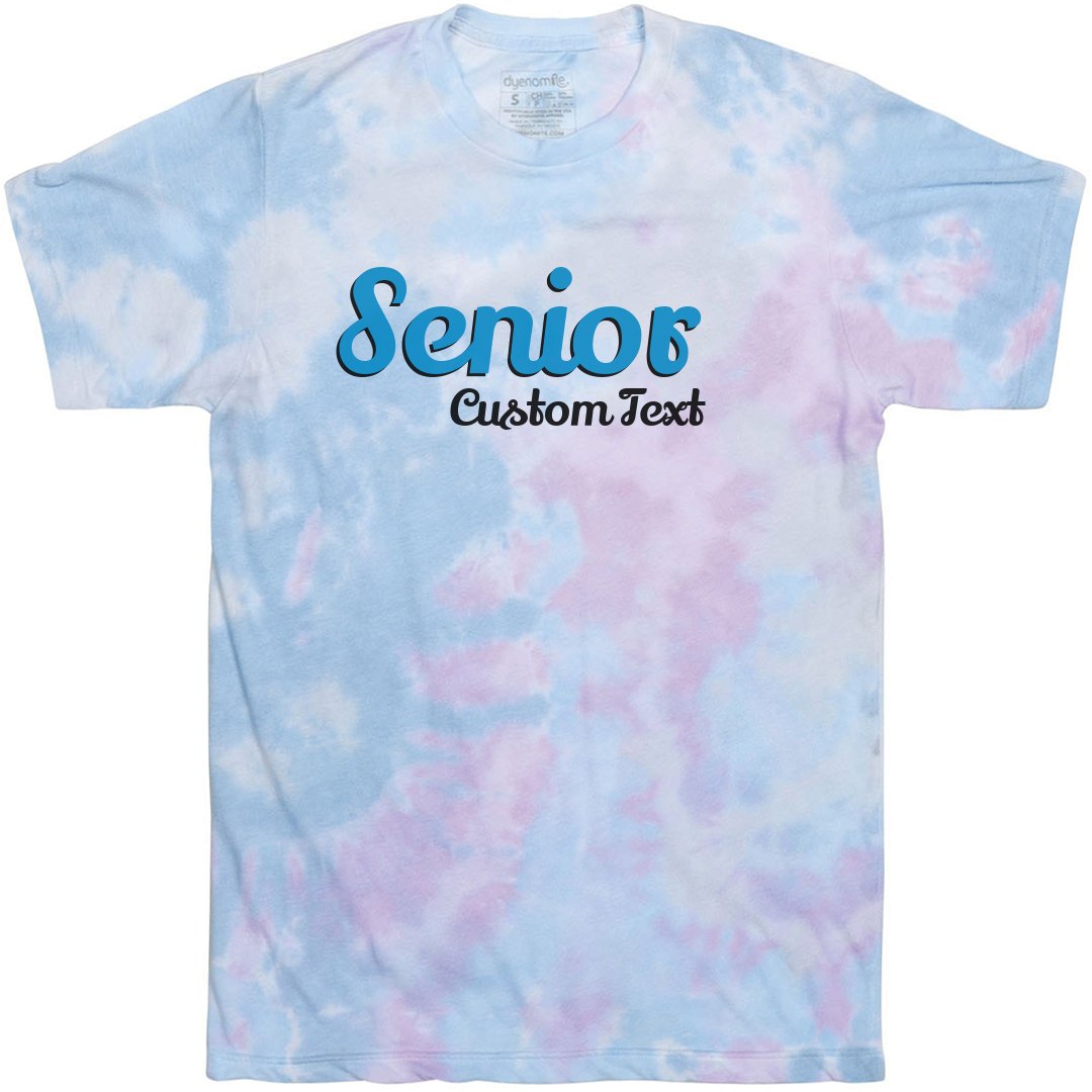 Custom Text Retro Senior Tie-Dye Tee 