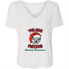 Ladies Flowy Slouchy V-Neck Tee