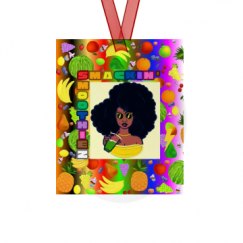 Metal Oval Christmas Ornament