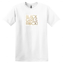 White tee w/gold graphic