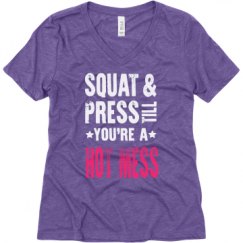 Ladies Relaxed Fit Super Soft Triblend V-Neck Tee