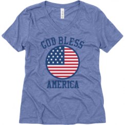 Ladies Relaxed Fit Super Soft Triblend V-Neck Tee