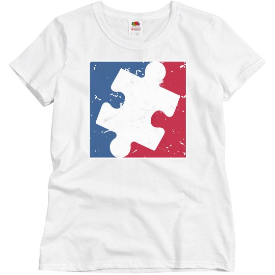 Distressed Women/Misses Major League AUTISM Logo Shirt 