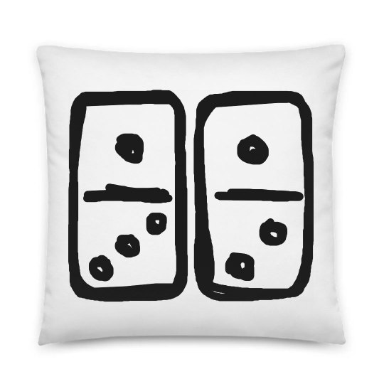 Domino Sketch Lucy LaRue Throw Pillow