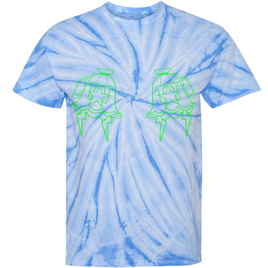 DOUBLE GREEN MONIKER TIE DYE TEE