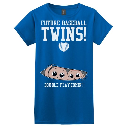 Double Play Baseball Twins Funny Maternity Shirt Double Play Baseball Twins Funny Maternity Shirt