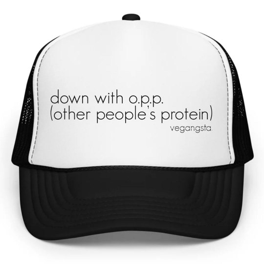 down with o.p.p. trucker hat